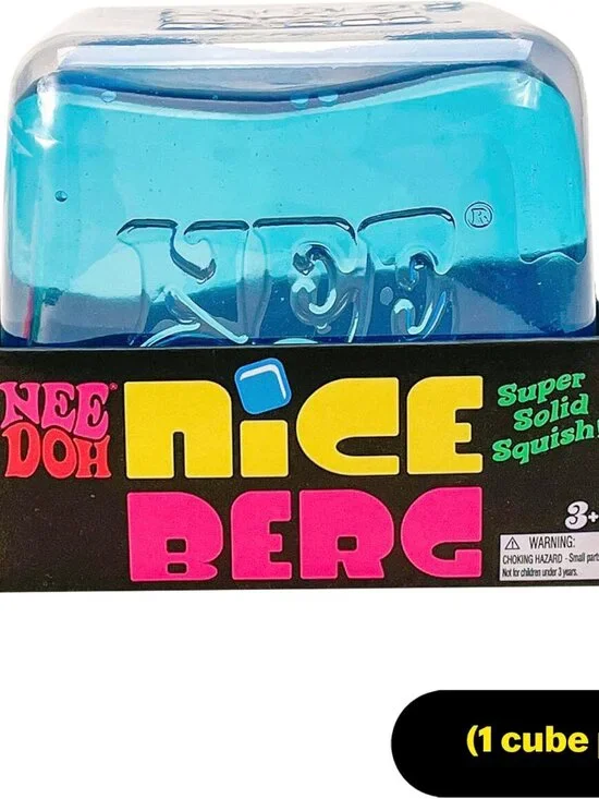 Schylling NeeDoh Nice Berg - Giant NeeDoh Nice Cube - Sensory Squeeze Toy Blue - Picture 3 of 4